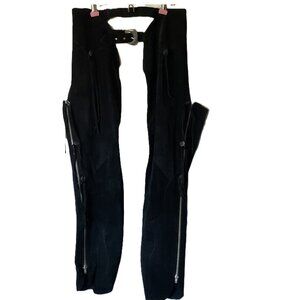 Firenze leather women's black suede chaps; No size